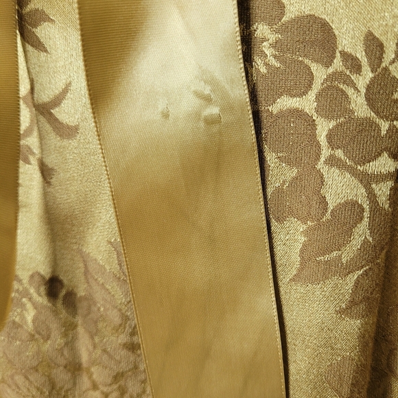 My Michelle Vintage 90s Strapless Dress Gold Brocade Satin Bow Size 3/4 NWT - Picture 5 of 10